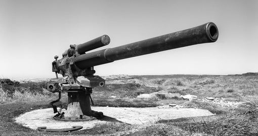 Old england cannon on Falkland islands
