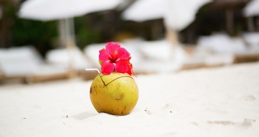 Picture yourself with a drink on the white sand beaches of Boracay