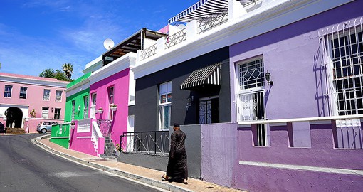 Visit the colourful Bo-Kaap area of Cape Town during your South African Vacation