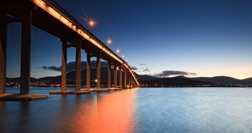 Experience Tasman bridge at sunset on your next Australia vacations.
