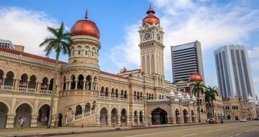 Visit the Sultan Abdul Samad Building and learn about its history dating back to 1897 and the significance it hold towers governmental powers on your Malaysia Vacation