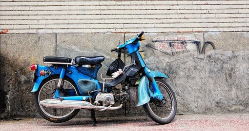An old Honda motorbike