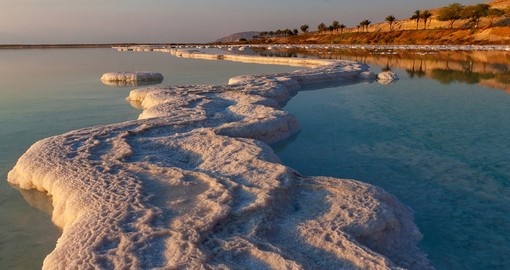 Morning sunshine on the coast of the Dead Sea