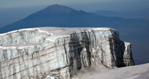 Enjoy this amazing view from glacier of Mt Kilimanjaro on your next trip to Tanzania.