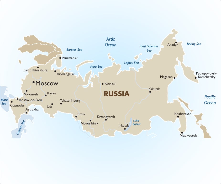 Russia Appears On The Map Around What Year 