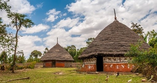 Painted homes in the Ethiopian countryside