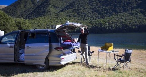 Enjoy the cooking and sleeping options of a campervan