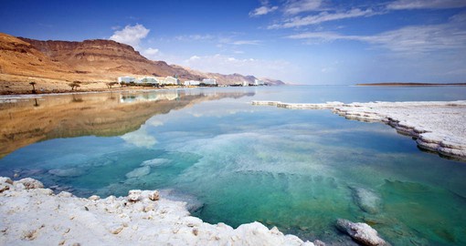Part of the Jordan Rift Valley, the Dead Sea sits at the lowest elevation on Earth