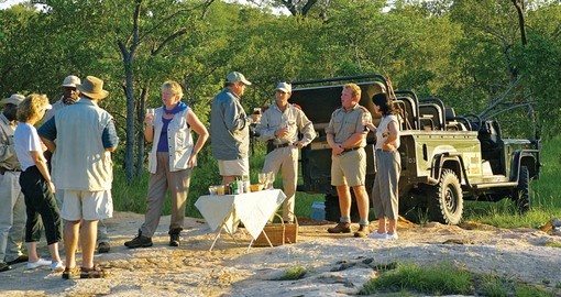Small safari group, Africa
