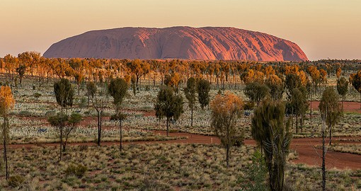Uluru is one of the world’s largest monoliths, reaching a height of 348 meters