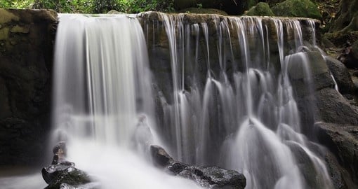 A beautiful waterfall in the jungles of Koh Samui