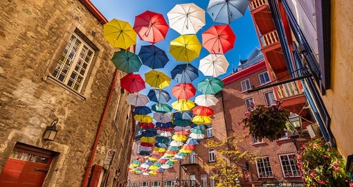 Umbrella alley in Quebec City