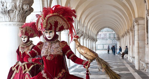 Join the fun of elaborate costumes and masks when celebrating the Carnival of Venice