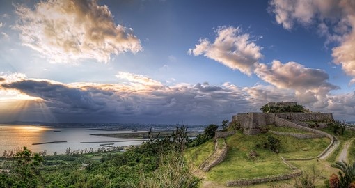A panoramic view of the ruins of Katsuren Castle