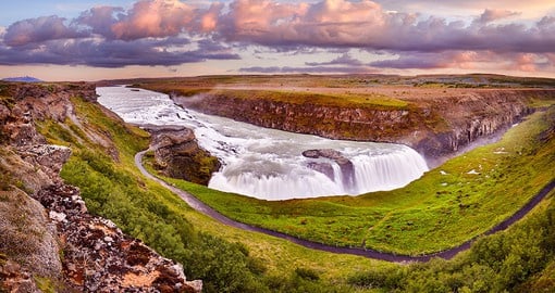 Gullfoss in the Hvítá river canyon is Iceland's most beloved waterfalls