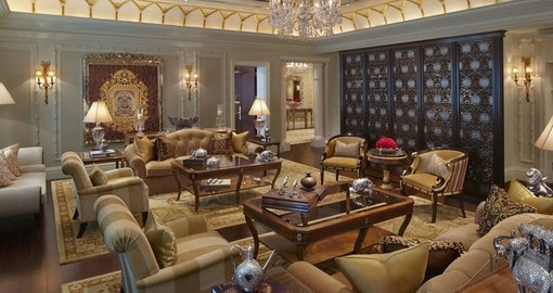 Maharaja Suite sitting room at The Leela Palace New Delhi