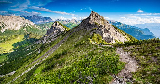 Admire the stunning paths of the Alps surrounding Liechtenstein