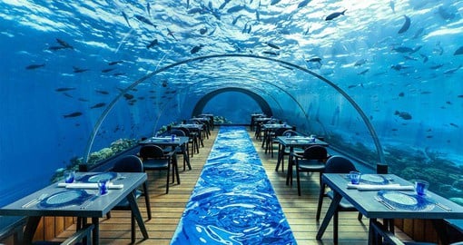 Hurawalhi Island Resort's 5.8 Undersea Restaurant is the world's largest underwater restaurant