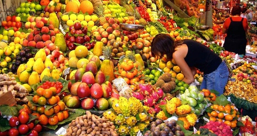 The vibrant colours of a local Medellin market