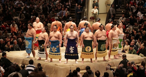 High rank Sumo Wrestlers at the Tokyo Grand Sumo Tournament