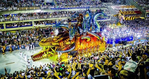 The Carnival in Rio attracts up to two million visitors a day