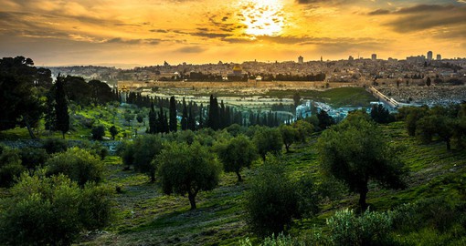 The picturesque Mount of Olives offers a stunning view of Jerusalem