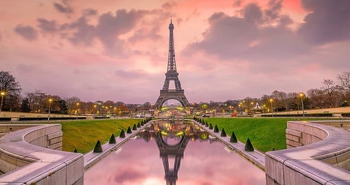 The world famous Eiffel Tower in Paris.