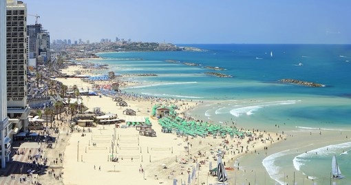 The mediterranean beaches of Tel Aviv