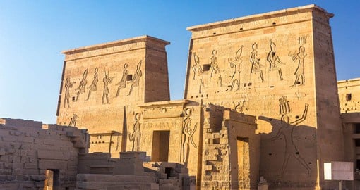 The Philae temple sits at the First Cataract of the Nile on what was Egypt's southern frontier
