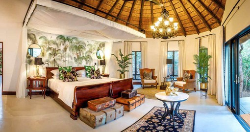 Kings Camp's Luxury Suites offer views of the African bush from their private verandahs