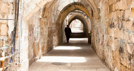 Take a look at hand carved bricks in an alley in Jerusalem during your next Israel vacations.