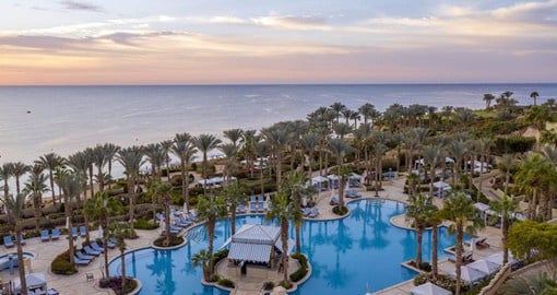 On the shores of the Red Sea, each room at the Four Seasons has water views