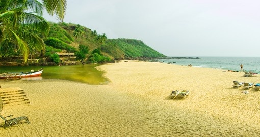 Tropical river and seashore in South Goa