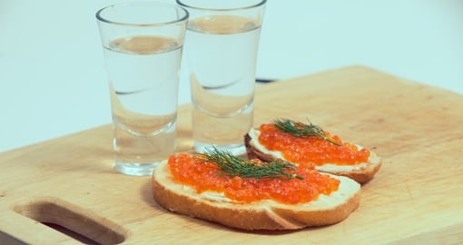Vodka and Red Caviar