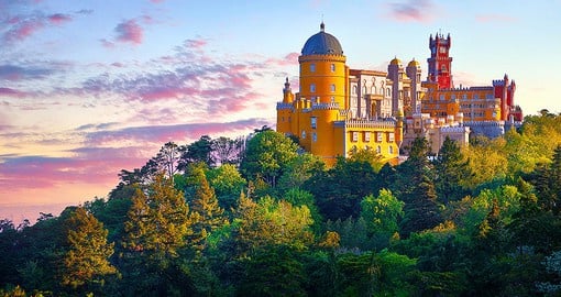 Visit the Romantic Era while exploring Pena Palace with its breathtaking hilltop views