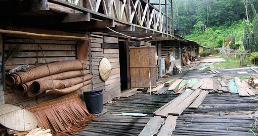 An Iban longhouse in Sarawak
