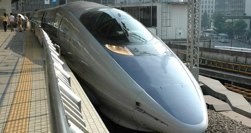 A Shinkansen Japanese Bullet Train at Tokyo Station