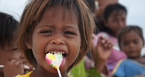 Children enjoying candy