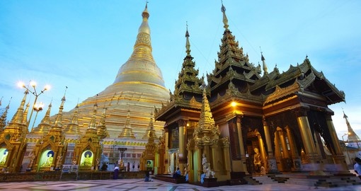 Swedagon Paya at dawn in Yangon