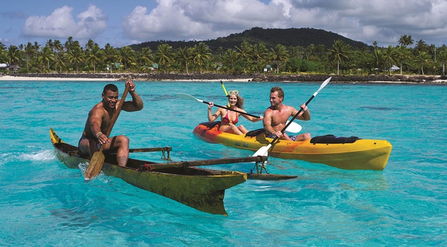 People Canoeing in Samoa