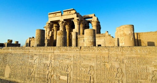 The temple at Kom Ombo was built during the Graeco-Roman period between 332 BC and AD 395