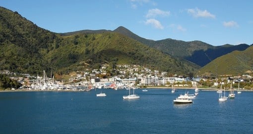 Picton as seen from the deck of an approaching interisland ferry