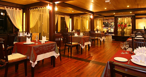 The wooden floor and ceilings create that particular Indochina feeling
