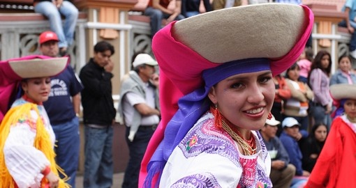 A woman enjoys the annual carnival in Ecuador