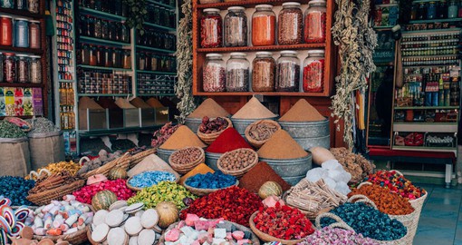 Colourful spice markets in Marrakech