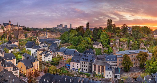Luxembourg City in the evening is a great photo opportunity while on your Luxembourg vacation.