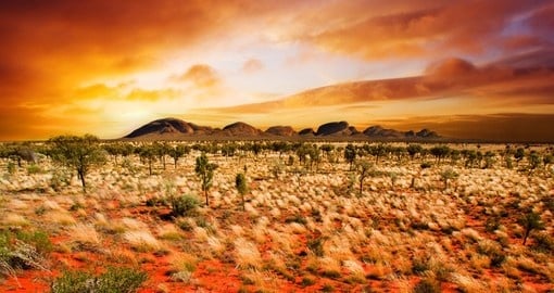 Sunset over central Australia