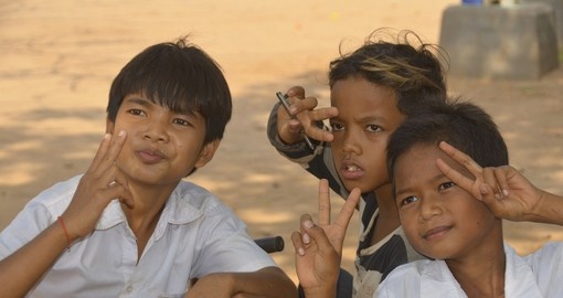 Expect to be greeted by the friendly locals on your Cambodia Vacation