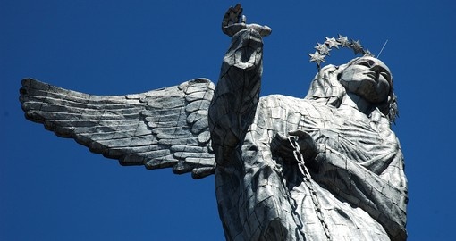 Virgin de Quito statue in Ecuador