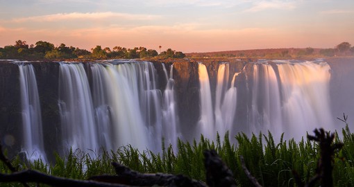Forming the boarder between Zimbabwe and Zambia, Victoria Falls are one of the world's largest waterfalls